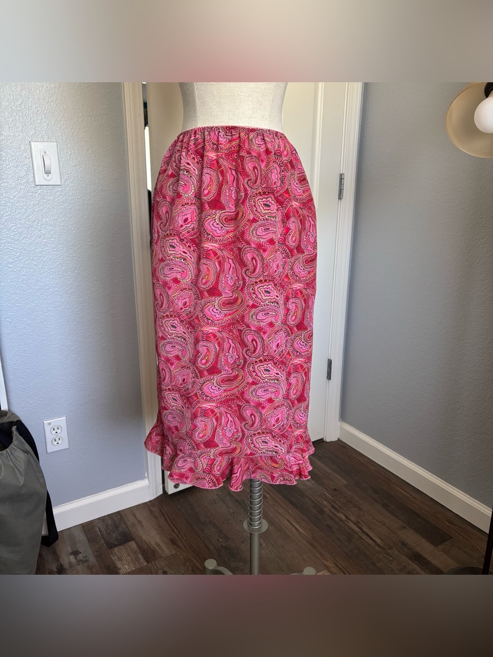 Pink midi skirt
